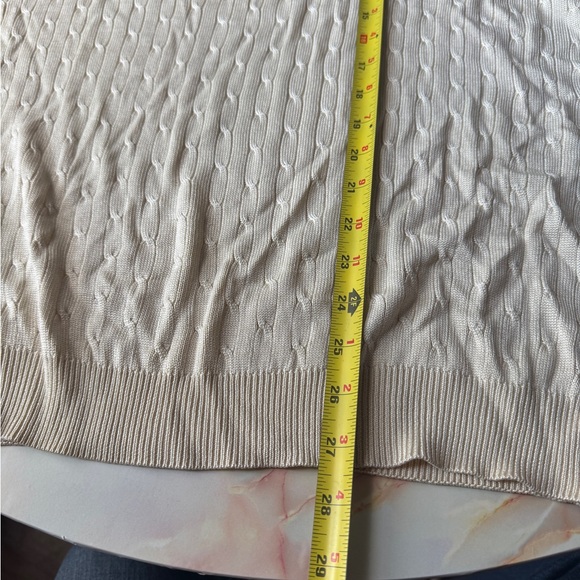 Barry Bricken Cream Cable Knit Crewneck Sweater - Picture 3 of 4